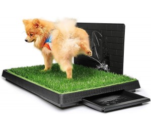 Hompet Indoor Hundetoilette mit Tablett Hundeklo für Kleine Hunde Töpfchen Trainingsunterlage mit Urin Trennwand
