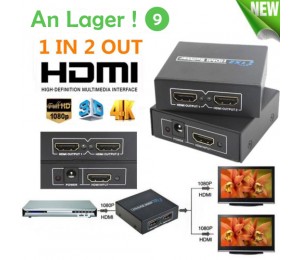1x2 Port HDMI Umschalter Switch Splitter Verteiler 1 In 2 Out 3D Adapter