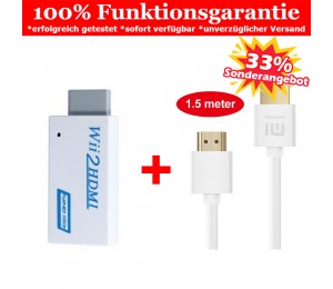 Wii zu HDMI Adapter + Xiaomi 1.5 Meter HDMI auf HDMI Kabel