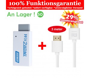Wii zu HDMI Adapter + Xiaomi 3 Meter HDMI auf HDMI Kabel