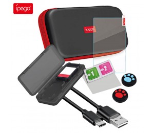 ipega PG-SL001 9 in 1 Aufbewahrungskoffer für Switch Lite-Konsole / Spielkarte / Datenkabel