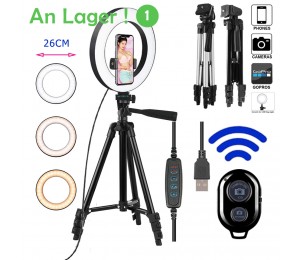 26cm Foto Ringlicht LED Selfie Ringlicht Telefon Bluetooth Remote Lampe Fotografie Beleuchtung Stativhalter Youtube Video
