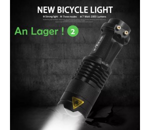 Fahrrad Licht 7W 2000 Lumen 3 Modus LED Fahrrad Scheinwerfer wasserdicht ZOOM Taschenlampe BL0502
