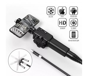 5,5 MM/6,2MM/8,5 MM 5,0 MP 180 Grad Lenk Industrielle Endoskop Endoskop Autos Inspektion Kamera Mit 6 LED für iPhone Android