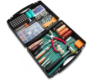 273 stück Leder Arbeits Werkzeuge und Liefert mit Leder Werkzeug Box Nähen Stanzen Schneiden Nähen Leder Handwerk Machen