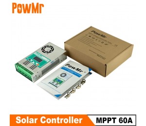 PowMr MPPT Solar Laderegler 60A Batterie Ladegerät 12V 24V 36V 48V Auto Max PV 190VDC für Blei Säure Lithium Batterie