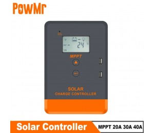 PowMr MPPT Solar Ladegerät Controller 40A/30A/20A 12V 24V Solar Panel Regler LCD Display Unterstützung Li