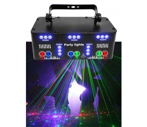 21 Loch RGB Party DJ Disco Strahl Muster Bühne Laser Licht Projektor RGB UV LED Strobe Sound Party Urlaub hochzeit Lampe