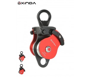 XINDA Outdoor Universal Rad Klettern Seil Hängen Riemenscheibe Ring Universal Joint Doppel Pulley Rotierenden Ring Seite Platte
