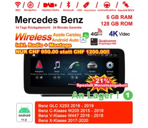 12.3 Zoll Snapdragon 662 8 Core Android 11.0 4G LTE Autoradio / Multimedia 6GB RAM 128GB ROM Für Benz GLC C-Klasse V-Klasse Built-in CarPlay