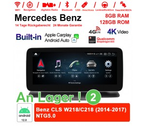 12.3 Zoll Snapdragon 665 8 Core Android 12.0 4G LTE Autoradio / Multimedia 8GB RAM 128GB ROM Für Benz CLS W218/C218 2014-2017 Built-in CarPlay