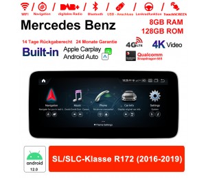 9 Zoll Snapdragon 665 8 Core Android 12.0 Autoradio / Multimedia 8GB RAM 128GB ROM Für Benz SL/SLC-Klasse R172 2016-2019 Built-in CarPlay