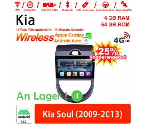 9 Zoll Android 12.0 4G LTE Autoradio / Multimedia 4GB RAM 64GB ROM Für Kia Soul 2009-2013
