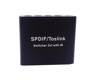 Full HD Digital Optical Audio Switch SPDIF/TOSLINK Optical Audio 3x1 Switcher Splitter Extender with IR Remote Controller