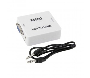 Mini VGA Audio to Female HDMI 1080p Converter Adapter with 3.5mm Audio Cable