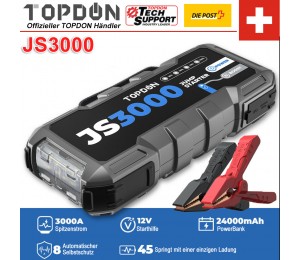 TOPDON JS3000 Power Bank 3000A Auto Starthilfe 24800Mah 12V Auto blei-säure batterien Batterie Booster(9L Gas/7L Diesel)