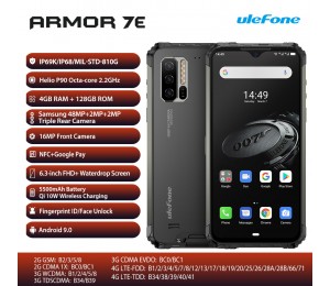 Ulefone Armor 7E Robustes Mobiltelefon Helio P90 4GB + 128G Smartphone 2.4G / 5G WiFi Wasserdicht IP68 Android 9.0 NFC / 48MP