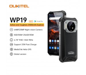 Oukitel WP19 Smartphone MTK Helio G95 6.78" IPS 8GB RAM 128GB ROM Handy Nachtsicht 64M Kamera Robuste Smartphone