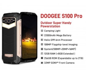 Doogee s100 pro Android 12 Helio G99 6.58" Roubuste Telefon 12GB RAM 256GB ROM SmartPhone