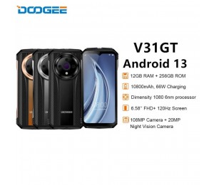 Doogee V31GT Android 13 Octa Core 5G 6.58" Robuste Telefon 12GB RAM 256GB ROM Wärme bild system SmartPhone