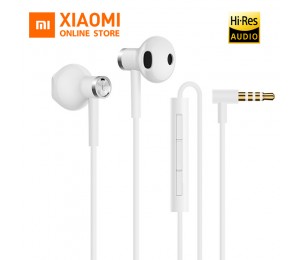 NEU  Xiaomi Dual Driver Earphone Half-In-Ear Dynamic piezoCeramic Hybrid DC MEM Mic Tenacity Wire Control L-Shape Plug