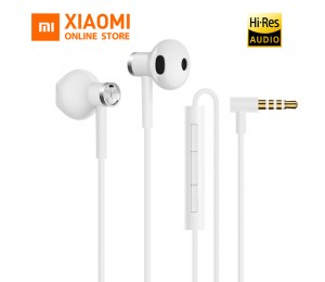 NEU  Xiaomi Dual Driver Earphone Half-In-Ear Dynamic piezoCeramic Hybrid DC MEM Mic Tenacity Wire Control L-Shape Plug