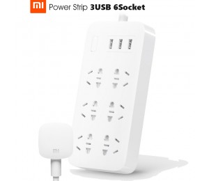 Original Xiaomi Mijia Mi Power Strip 6 Steckdosen (3 Fünf-Loch, 3 Zwei-Loch) 3USB (5V = 2.1A Single, 15W MAX) Outlet