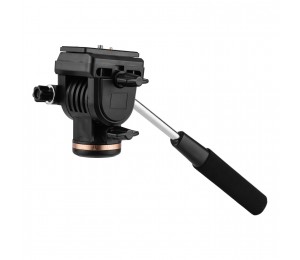 Professionelle Kamera Video Fluid Drag Pan Kopf Dämpfung Stativkopf 6 kg Tragfähigkeit mit Griff 1/4 Zoll Schnellwechselplatten Kompatibel mit Nikon Canon Sony DSLR-Kameras Camcordern