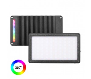 Manbily MFL-09 Pocket RGB LED-Videoleuchte Fülllicht Dimmbar 2500K-8500K CRI96 + 3 Lichteffektmodi Eingebauter Akku für Live-Streaming Interview-Porträts Fotografie Vlog