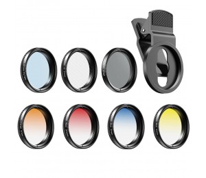 APEXEL APL-37UV-7G Professionelles 7-Zoll-Telefonfilter-Kit mit Messlinsen 