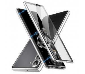 HD Full Cover magnetische Metall gehärtetes Glas Handyhülle Für Samsung Galaxy S23 5G