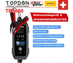 TOPDON TB8000 Batterieladegerät für AGM, LI, WET, GEL, MF, CAL, EFB und andere Batterietypen