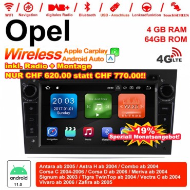 7 Zoll Android 11.0 Autoradio / Multimedia 4 GB RAM 64 GB ROM Für Opel Astra Vectra Antara Zafira Corsa Built-in CarPlay / Android Auto