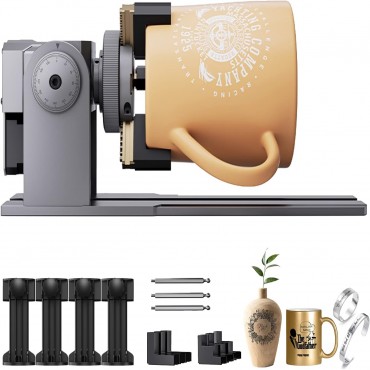 ATOMSTACK R1 Laser Rotationswalze für Lasergravur-Schneidemaschine Winkeleinstellung Klauenscheibe Walze zum Gravieren von unregelmäßigen Objekten 