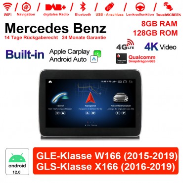 9 Zoll Snapdragon 685 8 Core Android 13.0 4G LTE Autoradio/Multimedia 8GB RAM 128GB ROM Für Benz GLE class W166/GLS class X166 Built-in CarPlay