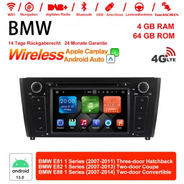 7 Zoll Android 13.0  Autoradio / Multimedia 4GB RAM 64GB ROM Für BMW E81 E82 E88 Built-in Carplay / Android Auto