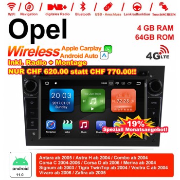 7 Zoll Android 11.0 Autoradio / Multimedia 4 GB RAM 64 GB ROM Für Opel Astra Vectra Antara Zafira Corsa Built-in CarPlay / Android Auto