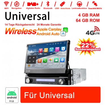 7  Zoll  Android 10.0 Autoradio / Multimedia  4GB RAM 64GB ROM für Universal GPS Navigation Stereo Radio WIFI MP3 Bluetooth USB SWC