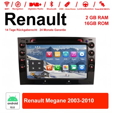 7 Zoll Android 10.0 Autoradio/Multimedia 2GB RAM 16GB ROM Für Renault Megane 2003-2010