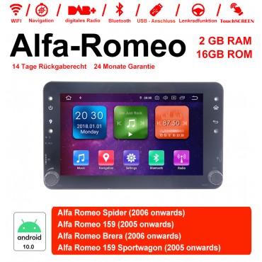 7 Zoll Android 10.0 Autoradio/Multimedia 2GB RAM 16GB ROM Für Alfa Romeo Spider 159 Brera 159 Sportwagon