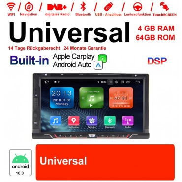 6.95 Zoll Android 10.0 Autoradio / Multimedia 4GB RAM 64GB ROM Für Universal Built-in Carplay / Android Auto