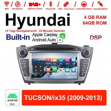 7 Zoll Android 10.0 Autoradio / Multimedia 4GB RAM 64GB ROM Für Hyundai TUCSON/ix35 Built-in Carplay / Android Auto