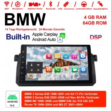 9 Zoll Android 10.0  Autoradio / Multimedia 4GB RAM 64GB ROM Für BMW 3 Series E46 BMW M3 Rover 75 Built-in CarPlay / Android Auto