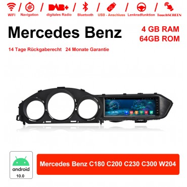 8,8 Zoll Android 10.0 Autoradio / Multimedia 4GB RAM 64GB ROM für Mercedes Benz C180 C200 C230 C300 W204