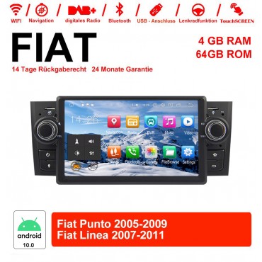 7 Zoll Android 10.0 Autoradio / Multimedia 4GB RAM 64GB ROM Für Fiat Punto Linea Mit WiFi NAVI Bluetooth USB
