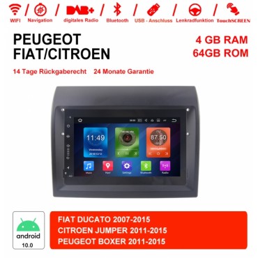 7 Zoll Android 10.0 Autoradio / Multimedia 4GB RAM 64GB ROM Für FIAT DUCATO CITROEN JUMPER PEUGEOT BOXER