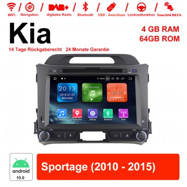 8 Zoll Android 10.0 Autoradio / Multimedia 4GB RAM 64GB ROM Für Kia Sportage 