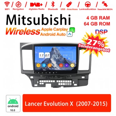 10Zoll Android 12.0 Autoradio / Multimedia 4GB RAM 64GB ROM Für Mitsubishi Lancer 2007-2015 Mit DSP Built-in Carplay Android Auto