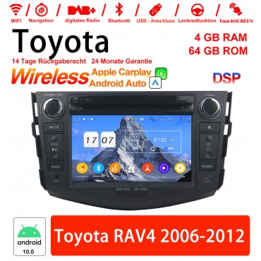 7 Zoll Android 12.0 Autoradio/Multimedia 4GB RAM 64GB ROM Für Toyota RAV4 2006-2012 Built-in Carplay / Android Auto