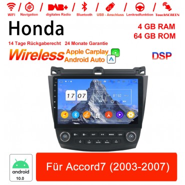 10 Zoll Android 12.0 Autoradio / Multimedia 4GB RAM 64GB ROM für Honda Accord7 2003-2007 Built-in Carplay / Android Auto